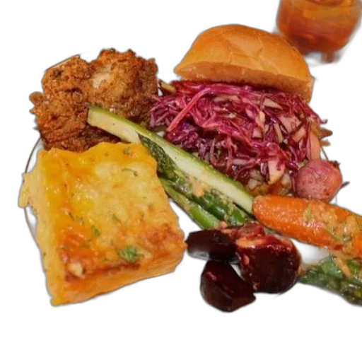 food, plate, fried, chicken transparent PNG cut-out