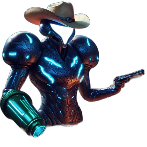 robot, weapon, hat, staff transparent PNG cut-out