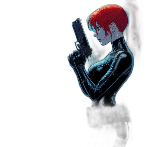 weapon, comic book art, concept art, cyberpunk transparent PNG cut-out