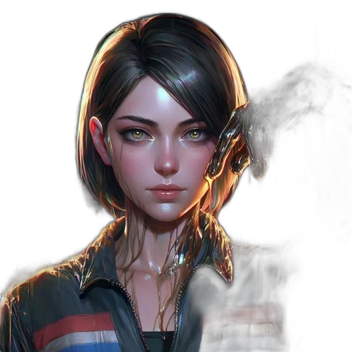 face, jacket, mask, cyberpunk transparent PNG cut-out