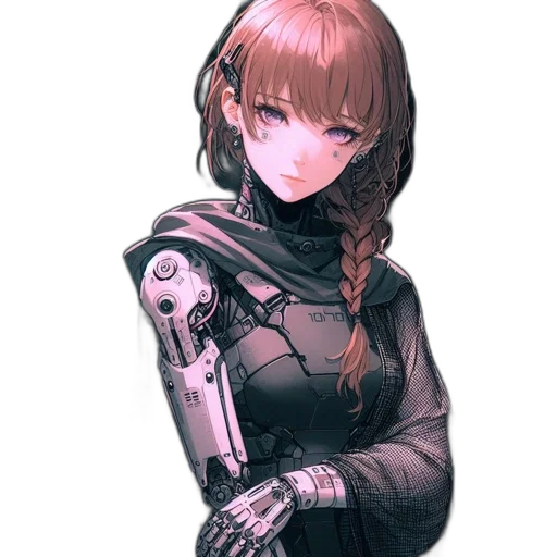 robot, weapon, staff, dress transparent PNG cut-out