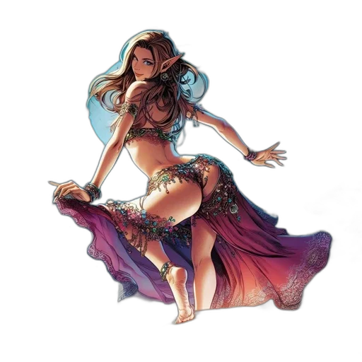dress, fantasy art, concept art, comic book art transparent PNG cut-out