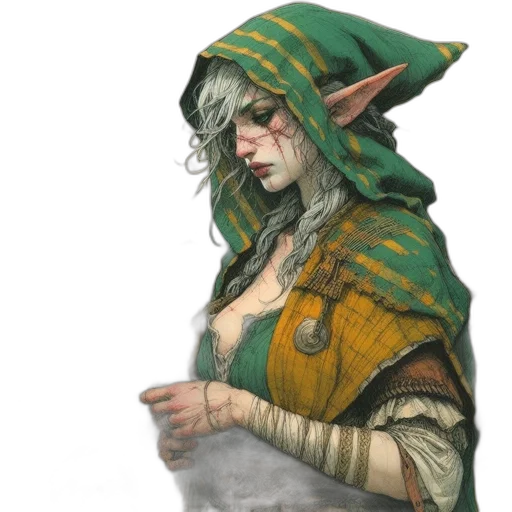 staff, dragon, face, dress transparent PNG cut-out