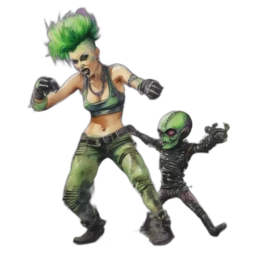 concept art, cyberpunk, fantasy art, 3d render transparent PNG cut-out