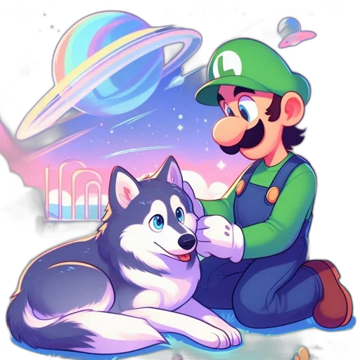 animal, pixel art, vaporwave, concept art transparent PNG cut-out