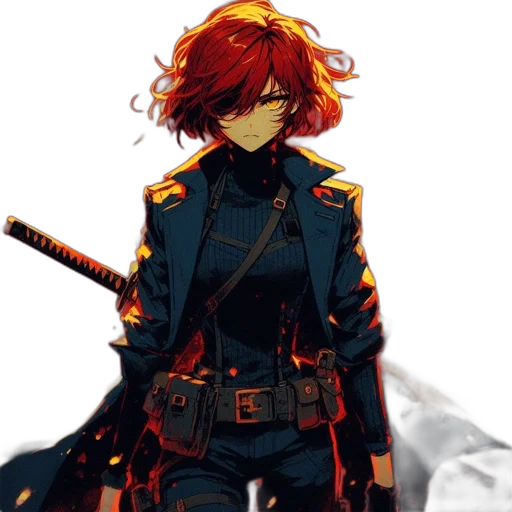 jacket, staff, sword, weapon transparent PNG cut-out