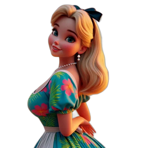 dress, 3d render, cartoon, photorealistic transparent PNG cut-out
