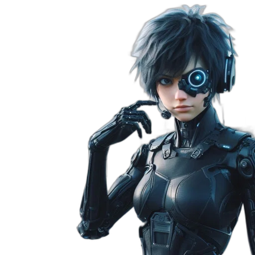 robot, face, cyberpunk, concept art transparent PNG cut-out