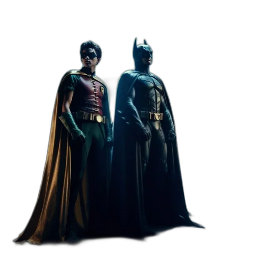 comic book art, concept art, 3d render, batman transparent PNG cut-out