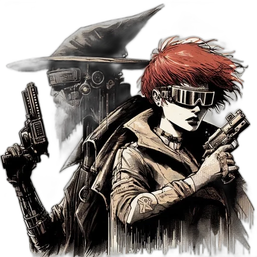 weapon, cyberpunk, comic book art, concept art transparent PNG cut-out