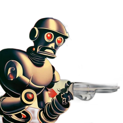 robot, weapon, concept art, 3d render transparent PNG cut-out