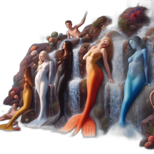 concept art, fantasy art, underwater, fire transparent PNG cut-out