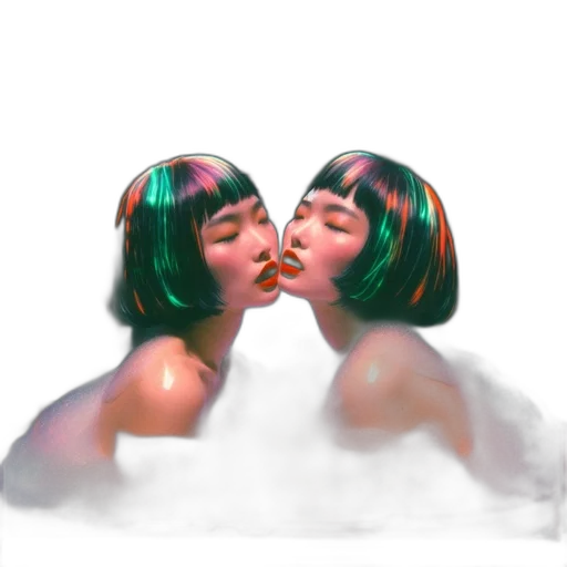 mask, face, vaporwave, concept art transparent PNG cut-out