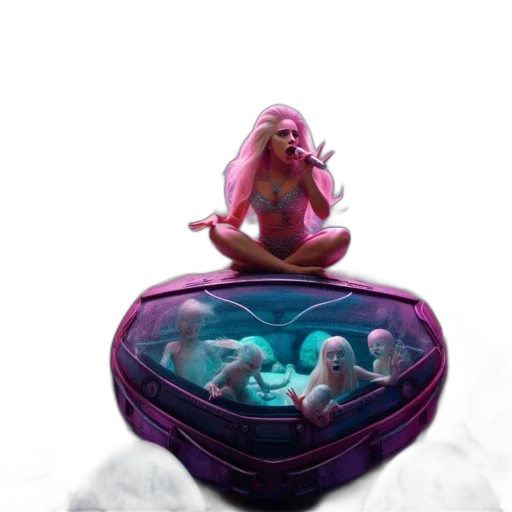 concept art, fantasy art, 3d render, vaporwave transparent PNG cut-out