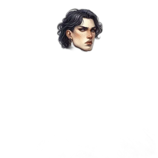 face, hair, mask, jacket transparent PNG cut-out