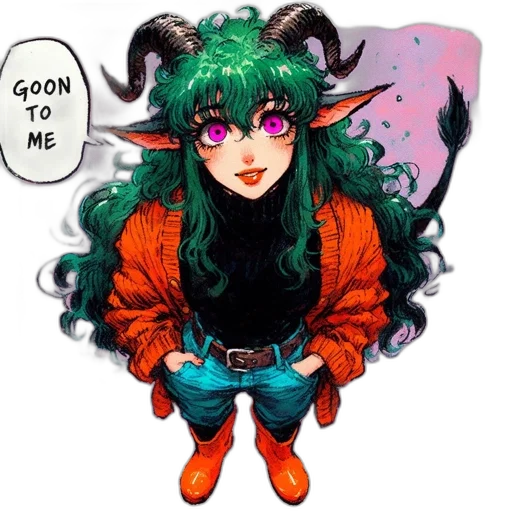 dragon, jacket, hair, creature transparent PNG cut-out