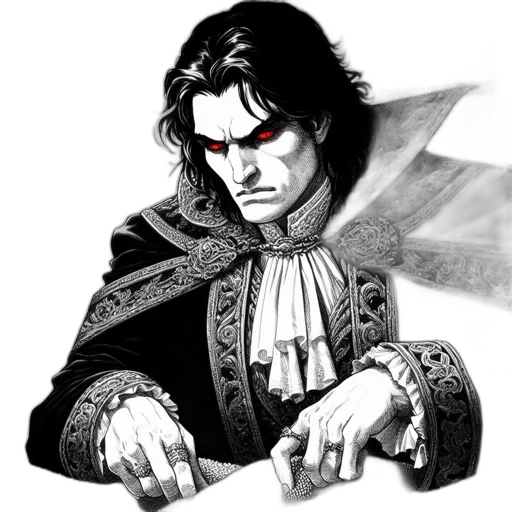 jacket, face, sword, staff transparent PNG cut-out