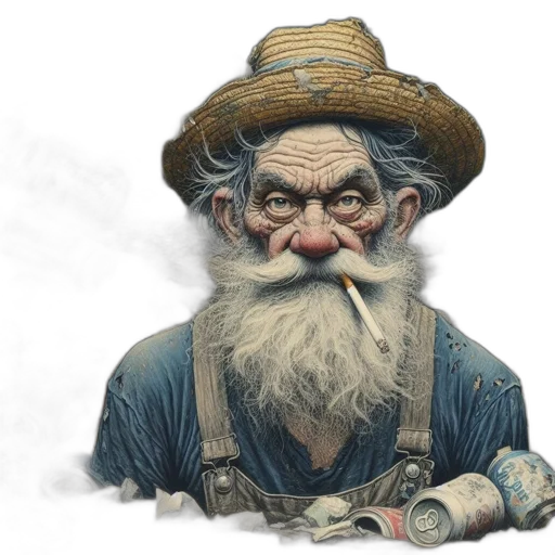 face, hat, staff, concept art transparent PNG cut-out