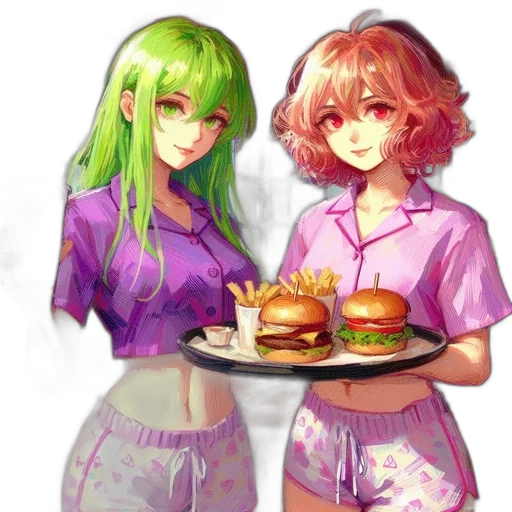 food, dress, vaporwave, pixel art transparent PNG cut-out