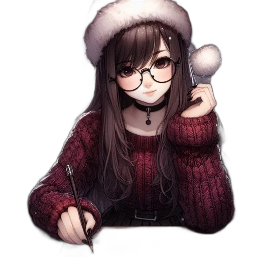 hat, face, staff, creature transparent PNG cut-out