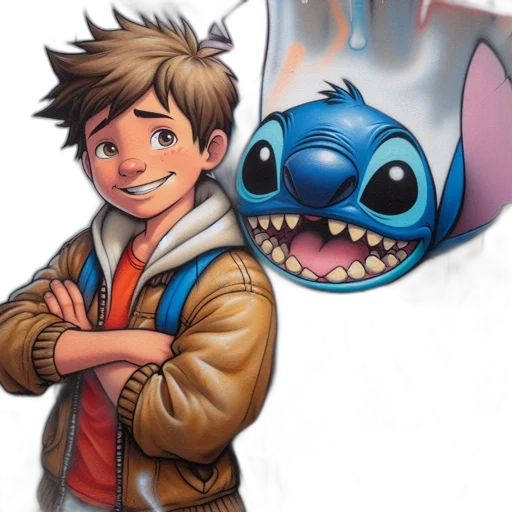 mask, creature, jacket, comic book art transparent PNG cut-out