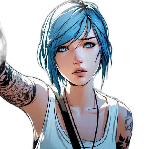 comic book art, concept art, cyberpunk, cartoon transparent PNG cut-out