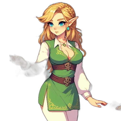 dress, staff, pixel art, concept art transparent PNG cut-out