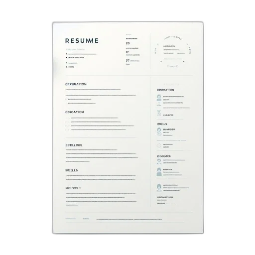 monochrome, clean, minimalist, resume transparent PNG cut-out