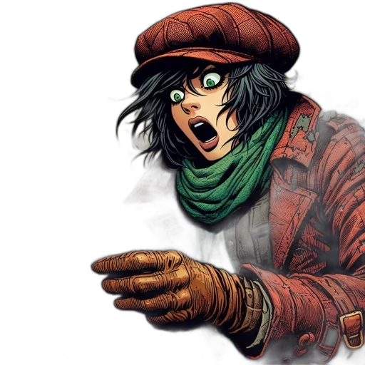 face, hat, weapon, jacket transparent PNG cut-out