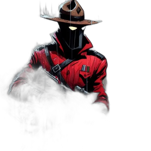 mask, staff, hat, jacket transparent PNG cut-out