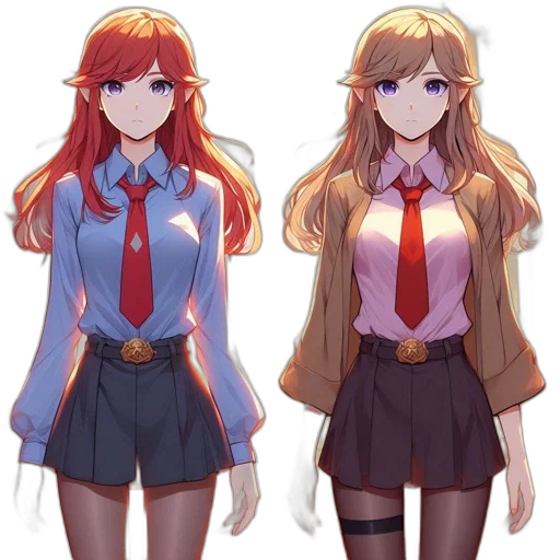 dress, jacket, anime, concept art transparent PNG cut-out
