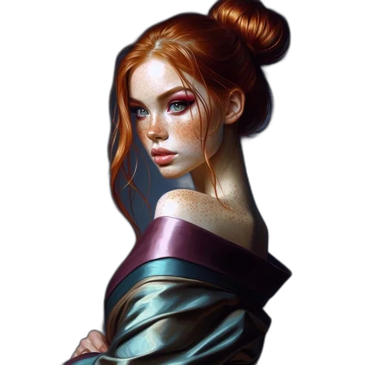 staff, dress, face, jewelry transparent PNG cut-out