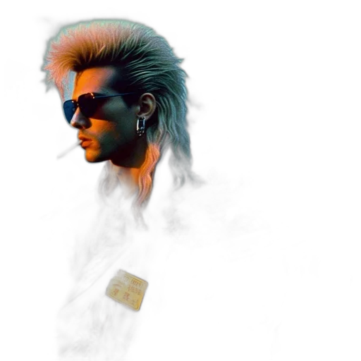 hair, jacket, concept art, cyberpunk transparent PNG cut-out