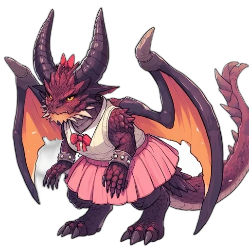 dragon, creature, staff, dress transparent PNG cut-out