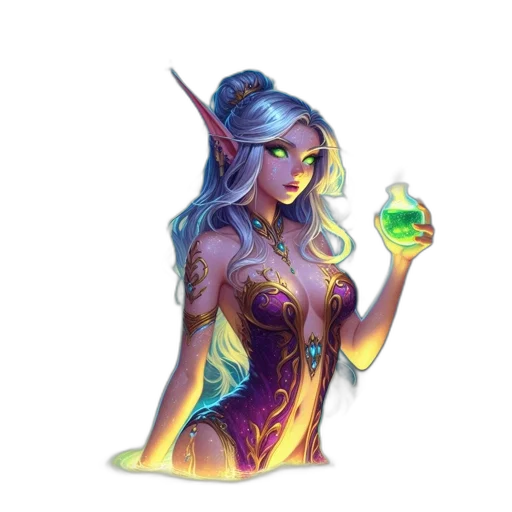 dress, staff, dragon, fantasy art transparent PNG cut-out