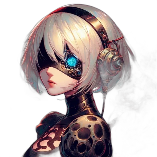 robot, mask, face, weapon transparent PNG cut-out