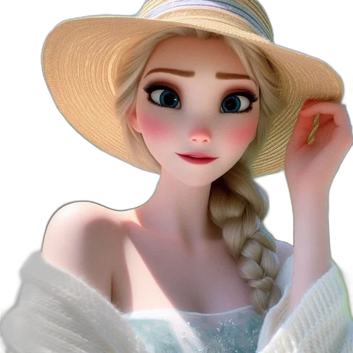 hat, dress, face, jewelry transparent PNG cut-out