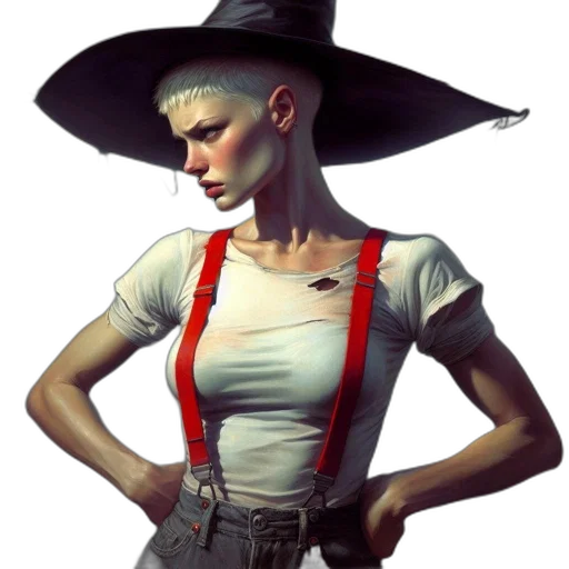 hat, staff, dress, weapon transparent PNG cut-out