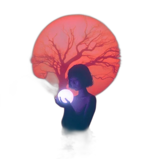 tree, umbrella, hair, creature transparent PNG cut-out