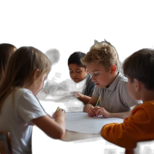fog, snow, group, students transparent PNG cut-out