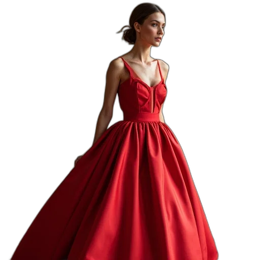 dress, jewelry, photorealistic, red transparent PNG cut-out