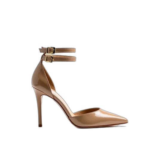 shoes, earth tones, golden, pair transparent PNG cut-out