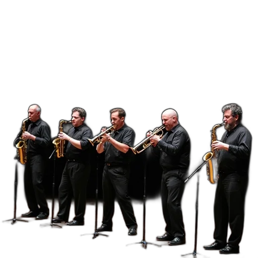 staff, group, five, men transparent PNG cut-out