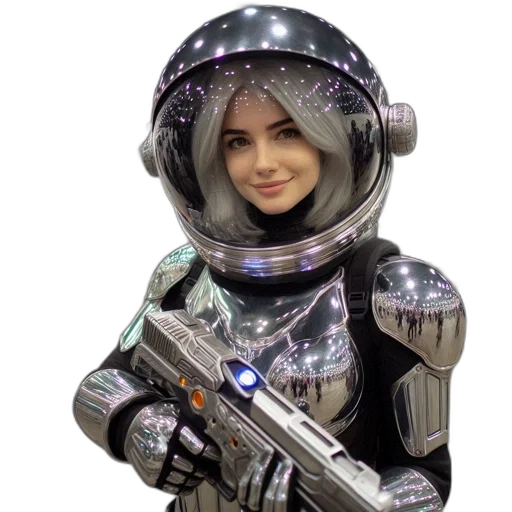 robot, weapon, staff, face transparent PNG cut-out