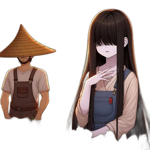 hat, mask, dress, hair transparent PNG cut-out
