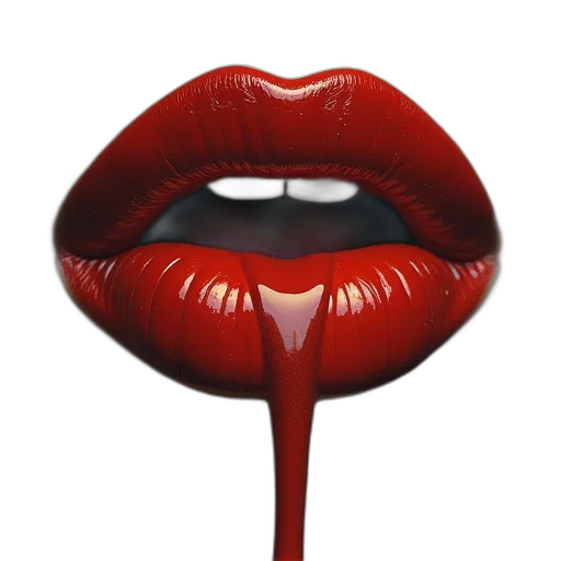 photorealistic, red, cover, kiss transparent PNG cut-out