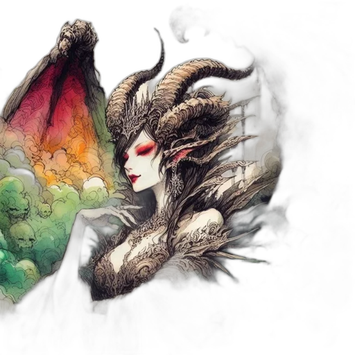 dragon, fantasy art, concept art, watercolor transparent PNG cut-out