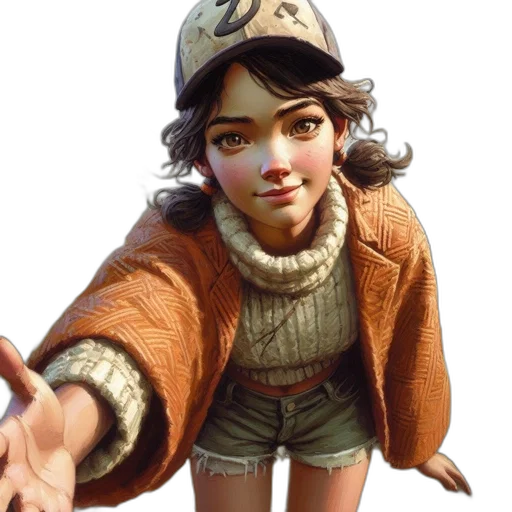 jacket, hat, face, staff transparent PNG cut-out