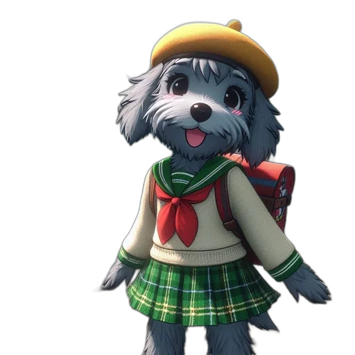 animal, staff, jacket, 3d render transparent PNG cut-out