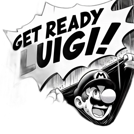 comic book art, concept art, cartoon, mario transparent PNG cut-out